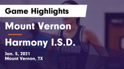 Mount Vernon  vs Harmony I.S.D. Game Highlights - Jan. 5, 2021