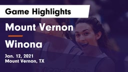 Mount Vernon  vs Winona  Game Highlights - Jan. 12, 2021