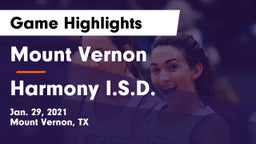 Mount Vernon  vs Harmony I.S.D. Game Highlights - Jan. 29, 2021