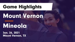 Mount Vernon  vs Mineola Game Highlights - Jan. 26, 2021