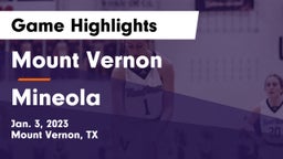 Mount Vernon  vs Mineola  Game Highlights - Jan. 3, 2023