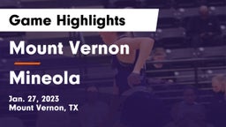 Mount Vernon  vs Mineola  Game Highlights - Jan. 27, 2023