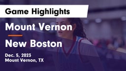 Mount Vernon  vs New Boston  Game Highlights - Dec. 5, 2023