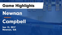 Newnan  vs Campbell  Game Highlights - Jan 13, 2017
