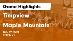 Timpview  vs Maple Mountain  Game Highlights - Jan. 19, 2024
