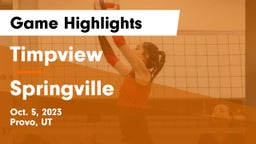 Timpview  vs Springville  Game Highlights - Oct. 5, 2023