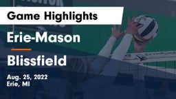 Erie-Mason  vs Blissfield  Game Highlights - Aug. 25, 2022