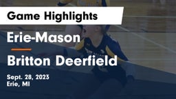 Erie-Mason  vs Britton Deerfield Game Highlights - Sept. 28, 2023