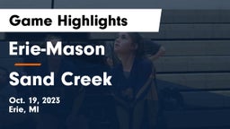 Erie-Mason  vs Sand Creek Game Highlights - Oct. 19, 2023