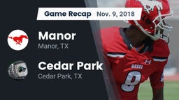 Recap: Manor  vs. Cedar Park  2018