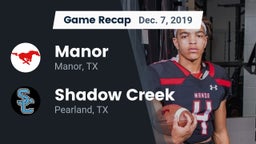 Recap: Manor  vs. Shadow Creek  2019