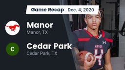Recap: Manor  vs. Cedar Park  2020