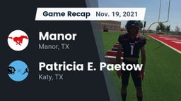 Recap: Manor  vs. Patricia E. Paetow  2021