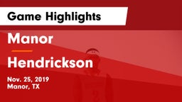 Manor  vs Hendrickson  Game Highlights - Nov. 25, 2019