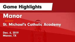 Manor  vs St. Michael's Catholic Academy Game Highlights - Dec. 6, 2019