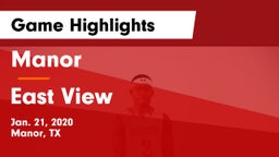 Manor  vs East View  Game Highlights - Jan. 21, 2020