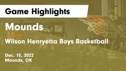 Mounds  vs Wilson Henryetta Boys Basketball  Game Highlights - Dec. 15, 2022