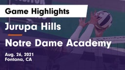 Jurupa Hills  vs Notre Dame Academy Game Highlights - Aug. 26, 2021