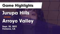 Jurupa Hills  vs Arroyo Valley  Game Highlights - Sept. 30, 2022