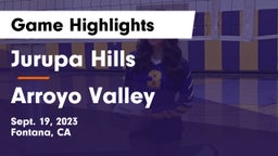 Jurupa Hills  vs Arroyo Valley  Game Highlights - Sept. 19, 2023