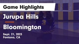 Jurupa Hills  vs Bloomington  Game Highlights - Sept. 21, 2023