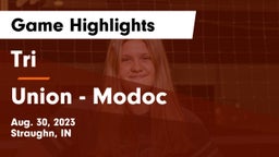Tri  vs Union - Modoc Game Highlights - Aug. 30, 2023