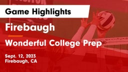Firebaugh  vs Wonderful College Prep Game Highlights - Sept. 12, 2023