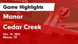 Manor  vs Cedar Creek  Game Highlights - Oct. 19, 2021