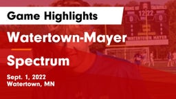 Watertown-Mayer  vs Spectrum Game Highlights - Sept. 1, 2022