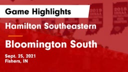 Hamilton Southeastern  vs Bloomington South  Game Highlights - Sept. 25, 2021