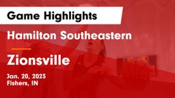 Hamilton Southeastern  vs Zionsville  Game Highlights - Jan. 20, 2023