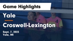 Yale  vs Croswell-Lexington  Game Highlights - Sept. 7, 2023