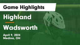 Highland  vs Wadsworth  Game Highlights - April 9, 2024