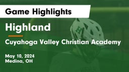 Highland  vs Cuyahoga Valley Christian Academy  Game Highlights - May 10, 2024