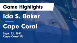 Ida S. Baker  vs Cape Coral   Game Highlights - Sept. 22, 2022