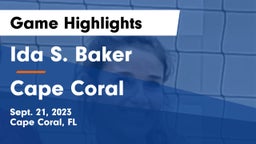 Ida S. Baker  vs Cape Coral   Game Highlights - Sept. 21, 2023