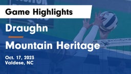 Draughn  vs Mountain Heritage Game Highlights - Oct. 17, 2023