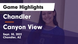 Chandler  vs Canyon View  Game Highlights - Sept. 30, 2022
