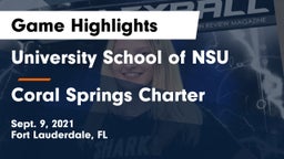 University School of NSU vs Coral Springs Charter Game Highlights - Sept. 9, 2021