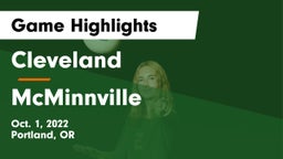 Cleveland  vs McMinnville  Game Highlights - Oct. 1, 2022