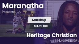 Matchup: Maranatha High vs. Heritage Christian   2016