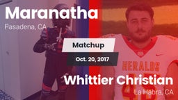 Matchup: Maranatha High vs. Whittier Christian  2017