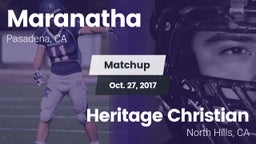 Matchup: Maranatha High vs. Heritage Christian   2017