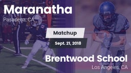 Matchup: Maranatha High vs. Brentwood School 2018