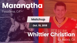 Matchup: Maranatha High vs. Whittier Christian  2018
