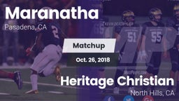 Matchup: Maranatha High vs. Heritage Christian   2018