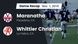 Recap: Maranatha  vs. Whittier Christian  2019