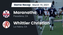 Recap: Maranatha  vs. Whittier Christian  2021