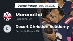Recap: Maranatha  vs. Desert Christian Academy 2022