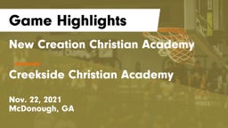 New Creation Christian Academy vs Creekside Christian Academy Game Highlights - Nov. 22, 2021